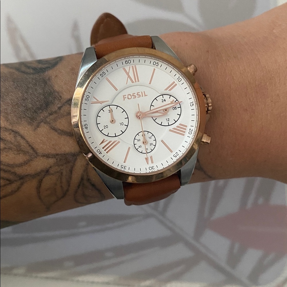 Brown Leather Strap Fossil Watch